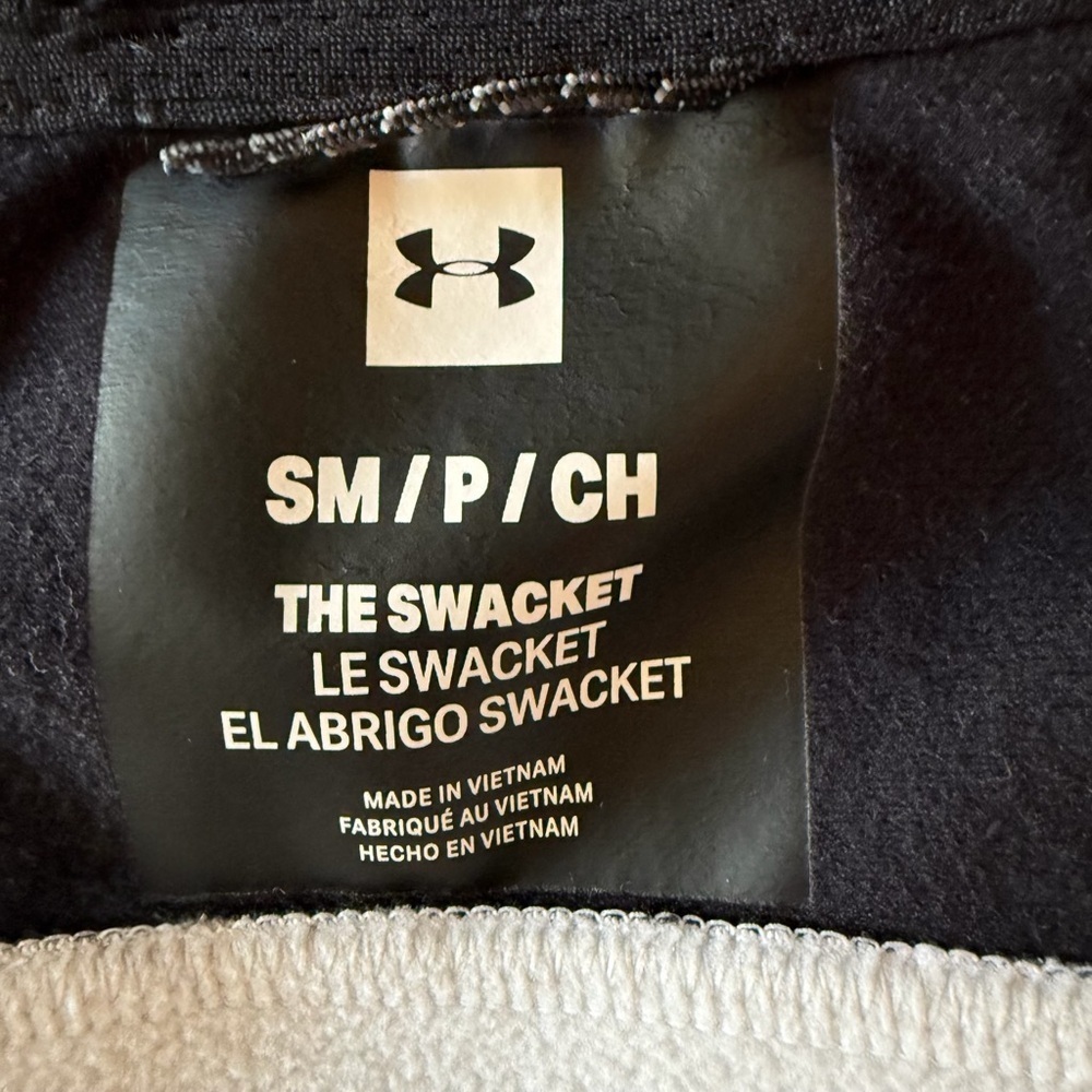 Under Armour The Swacket Hooded Full-Zip Jacket Small Gray Black - Picture 6 of 16